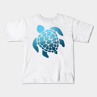 Blue Ombre Sea Turtle Kids T-Shirt